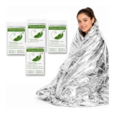 4-Pack Emergency Foil Blankets, Silver Thermal Survival