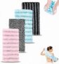 4 Pack Extra Long Exfoliating Bath Towel, Body Back Scrubber Washcloth, Deep Cleansing Dead Skin Remover, Soft Massage Cloth for Men Women Daily Shower Use