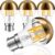 4 Pack LED 20,000 Hour Edison Bulb E27 6W Half Chrome Vintage A60 Filament Light, Dimmable No Flicker Warm Glow – Golden Warm White A60