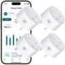 (4-Pack) Smart Plug, WiFi Plug, 20A/3680W Alexa Plugs, App Remote Control, Voice Control with Smart Things, Alexa, Google Home, Scheduling & Timer, Device Sharing, No Hub Required