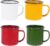 4 Pack Vintage Enamel Mug Set Reusable Water Tea Cups for Home Office Travel and Parties Lightweight Metal Drinking Cups with Anti-Slip Handle for Hot or Cold Beverages