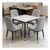 4 Pcs Dining Chairs Leather Padded Seat Metal Leg Kitchen