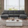 4 Seater Corduroy U Shaped Sofa & Chaise – Grey Green £355 Black £356 Beige £360