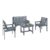 4 Seater Garden Furniture Sofa Set with Curved Seat, Grey