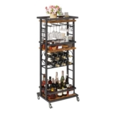 4-Tier Wine Rack Bar Cart with Wheels