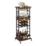 4-Tier Wine Rack Bar Cart with Wheels