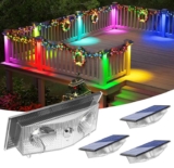 4 pack NATPOW Solar Wall Lights Outdoor Garden, Solar Fence Lights RGB Colour Changing Sold by LKA2 Store / FBA