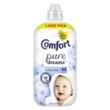 4 x Comfort Pure Dreams Cotton Fresh Fabric Conditioner Dermatologist-Recommended Gentle Next to Sensitive Skin 48 washes 1.44 L