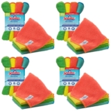 4 x Spontex Microfibre Cloths 4 Microfibre Collection Cleaning Cloths For Use as Dusters, Dish Cloths 30 x 30cm