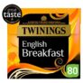 4 x Twinings English Breakfast Tea Bags 80 Pack 200g 320 Teabags (with £3.00 Clubcard Deal – Stacks with 4 For 3 Clubcard Offer Price)