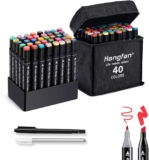 40 Colours Alcohol Markers,Art pens set for ArtistsBeginners or Adults colouring,Permanent Art Markers Perfect for Colouring,Highlighting,Anime and Manga Design