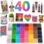 40 Colours Bedazzling Kit with Glue, 3mm Flatback Resin Rhinestones for DIY