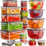 40PCS Food Storage Containers with Lids(20 Tubs & 20 Lids), AirtightStackable & Nestable Meal Prep Containers for Kitchen Organization