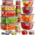 40PCS Food Storage Containers with Lids(20 Tubs & 20 Lids), AirtightStackable & Nestable Meal Prep Containers for Kitchen Organization