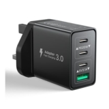 40W 4-Port USB-C Charger UK Plug with PD/QC for iPhone/iPad/Samsung