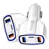 48W USB-C PD & Dual USB QC3.0 Car Charger (White)