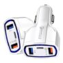 48W USB-C PD & Dual USB QC3.0 Car Charger (White)