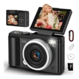 4K 64MP Digital Camera with Macro, Autofocus, 180 Flip Screen