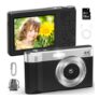 4K 64MP Slim Digital Camera with 16GB Micro SD Card