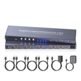 4K60Hz HDMI KVM Switch, 4-Port, Dual-Switch, Share Monitor & Keyboard/Mouse