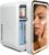 4L Portable Skincare Fridge with Dimmable LED Light Mirror – Cooler & Warmer Mini Fridge for Bedroom Office, Compact Cosmetic Fridge for Makeup, Food, Drinks (White)
