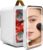 4L Skincare Fridge White, Dimmable LED Mirror Cosmetic Makeup Fridge, AC/DC Portable Cooler Warmer, Quiet Countertop Mini Fridge for Bedroom Bathroom Car Office