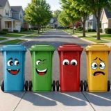 4Pcs Funny Trash Garbage Can Stickers