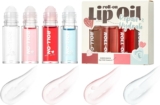 4Pcs Roll-On Lip Gloss Set, Ultra-Hydrating & Soothing Formula, High-Shine Non-Sticky Finish, Transparent Plumping Lip Oil, Healing Lip Balm