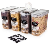 4Pcs Set Plastic Food Storage Containers Practical Cereal Dispenser Food Grade and BPA Free – Sold by MALMO / FBA