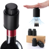 4Pcs Vacuum Wine Stopper with Date Marker, Reusable Vacuum Stopper for Red Wine, Wine Bottles,Wine Preservation, Gift for Wine Lovers
