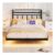 4ft6 Floating Metal Bed Frame with LED Lights, Storage Headboard