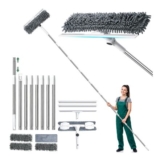 4m Telescopic Window Cleaner with Squeegee, 180 Swivel