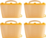 4pcs Reusable Freezer Bags Leak-Proof Silicone Food Storage Containers Bag Food Preservations Fridge Fruit Pouches for Kitchen, Fridge, Travel & Office Use (Yellow)