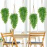 5 Pack Artificial Hanging Plant, Faux Bamboo Hanging Plants Artificial Foliage Fake Leaves Trailing Plant Weeping Drooping Plants Greenery Faux Fake Ivy Decoror for Indoor Outdoor Decor