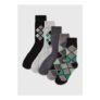 5 Pack Grey Argyle Pattern Ankle Socks