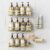 5 Pack Rustproof Stainless Steel Shower Caddy, Bathroom Storage Accessory Shelf Organiser Adhesive No Drilling Hanging, Soap Holder Set, Kitchen Wall Mounted Corner Decor, Gold