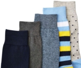 5 Pairs Amazon Essentials Mens Comfortable Patterned Socks size 7-11