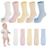5 Pairs Toddler Knee High Socks with Grip Cotton Animal Grippy Socks for 1-3 Years – Sold by Onlkeow / FBA
