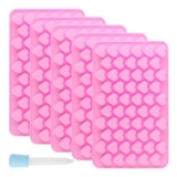 5 Pcs Heart Silicone Mould, 55 Cavity Wax Melt Moulds