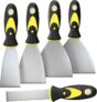 5 Pcs Wallpaper Scrapers Set 1 2 3 4 5 Stainless Steel for Drywall 0.7mm stainless steel, 5 sizes for drywall, plastering, paint & wallpaper. Rust-resistant, soft grip.
