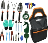 50 Piece Large Garden Tools Set for Gardening with Bag Outdoor Hand Tool Kit with Trowels, Forks, Pruners, Labels & Accessories Allotment Equipment for Weeding, Plant Care & Maintenance