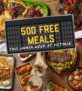 500 free meals 50 free drinks (50 per day, daily from 5pm) from various traders – London Victoria Market Place Food Hall