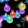 50LED 7M/23FT Solar Fairy Lights Outdoor – 8 Modes Solar String Lights Waterproof, Solar Powered Crystal Balls Garden Lights for Patio Yard Party Wedding Camping Decorations(Multi-Coloured)