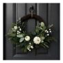 50cm Autumn Foliage Wreath – White