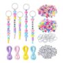 566-Piece Keyring Making Kit with Letter Beads and Cords