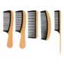 5pc Bamboo Anti-Static Comb Set: Wide, Fine & Rat-Tail Teeth