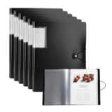 6-Pack A4 Binder Folders, 40-Page, Clear with Elastic Straps