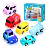 6-Pack Light-up Bath Toy Cars for Ages 1-4