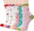 6 Pairs Girls Cotton Crew Socks 3-14 Years Old 70% Soft Breathable Cotton, Ribbed Elastic Cuffs, Cartoon Patterns, Durable for School, Play, Daily Casual Wear