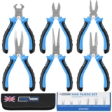 6-Pc Mini Pliers Set, Linesman, Long Nose, Needle Nose, Bent Nose, Diagonal Cutting & Wire Cutters – Sold by Mendota Merchants LLC / FBA